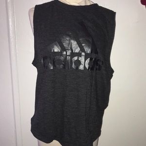 Adidas Gray muscle tee size M